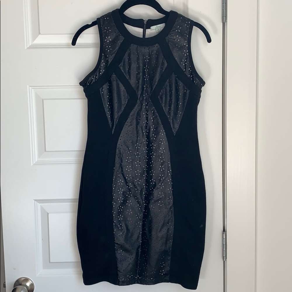 Nordstrom Leather eyelet Black Bachelorette Dress